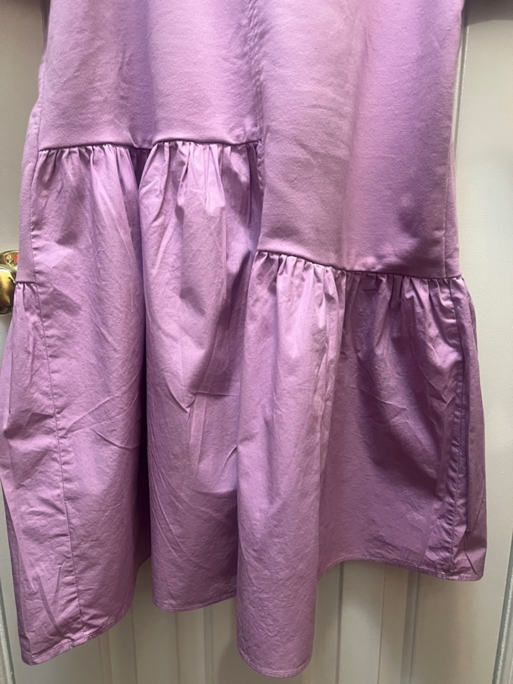 English Factory Lilac Puff Sleeve Tiered Dress -Sz L - Picture 4 of 5